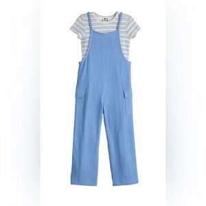 Self Esteem Light Blue Textured Jumpsuit
